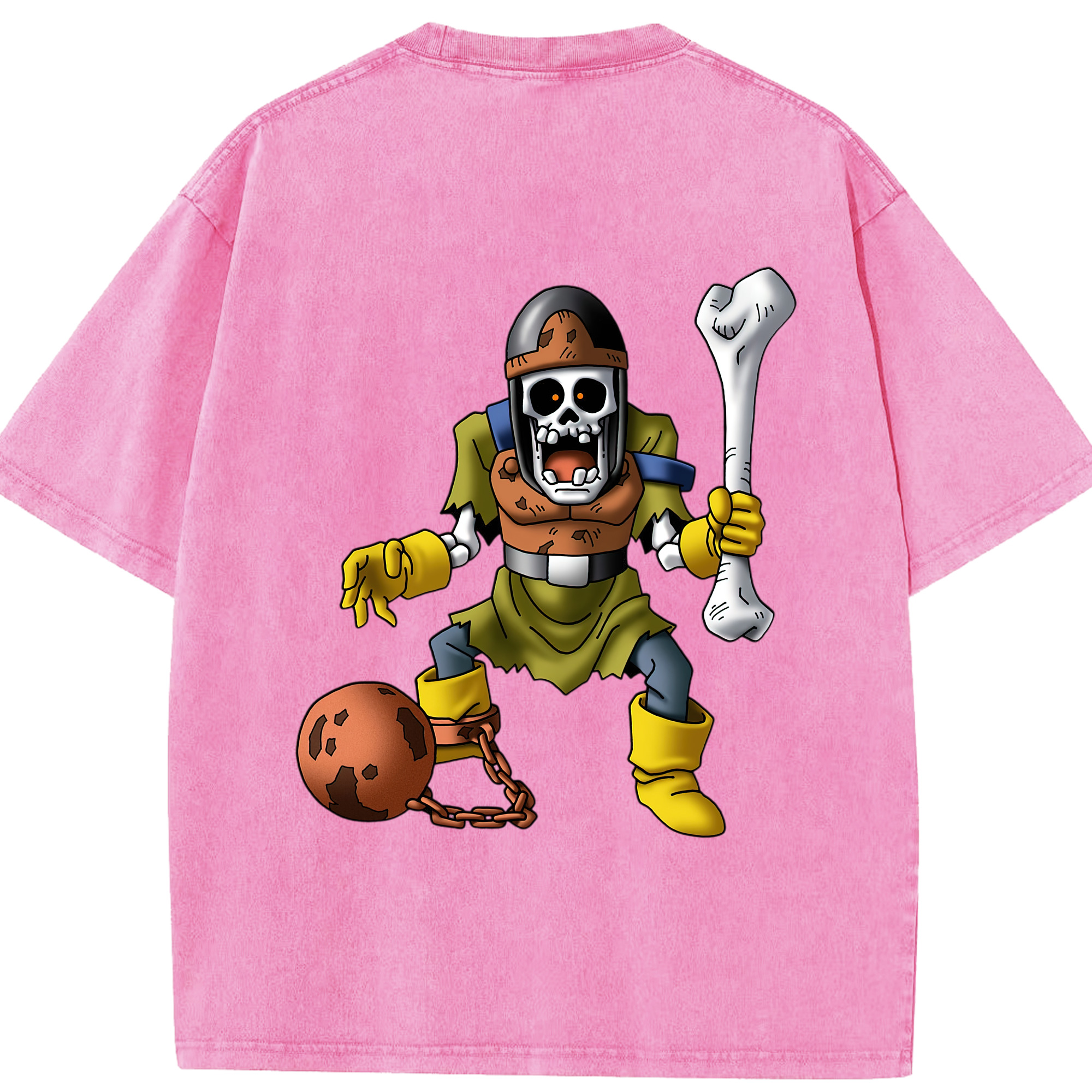 （画像用） ドラゴンクエスト Doragon Kuesuto Dragon Quest 綿100% ヴィンテージ風 半袖Tシャツ（背面プリント）